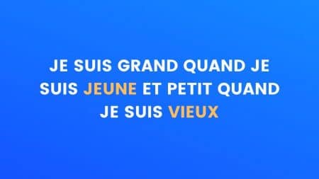 Je suis grand quand je suis jeune