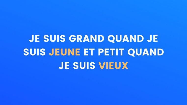 Je suis grand quand je suis jeune