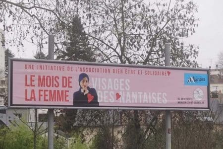 nantes affiche femme voilee indignation laicite