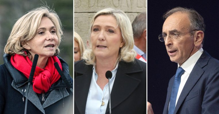 Valérie Pécresse, Marine Le Pen et Eric Zemmour