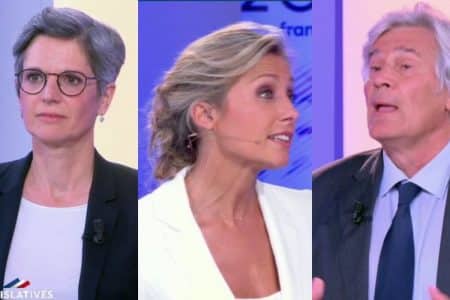 Anne-Sophie Lapix recadre Stéphane Le Foll Sandrine Rousseau