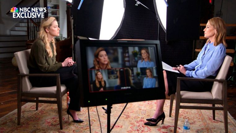 Amber Heard lors de l'interview accordée à Savannah Guthrie sur NBC.