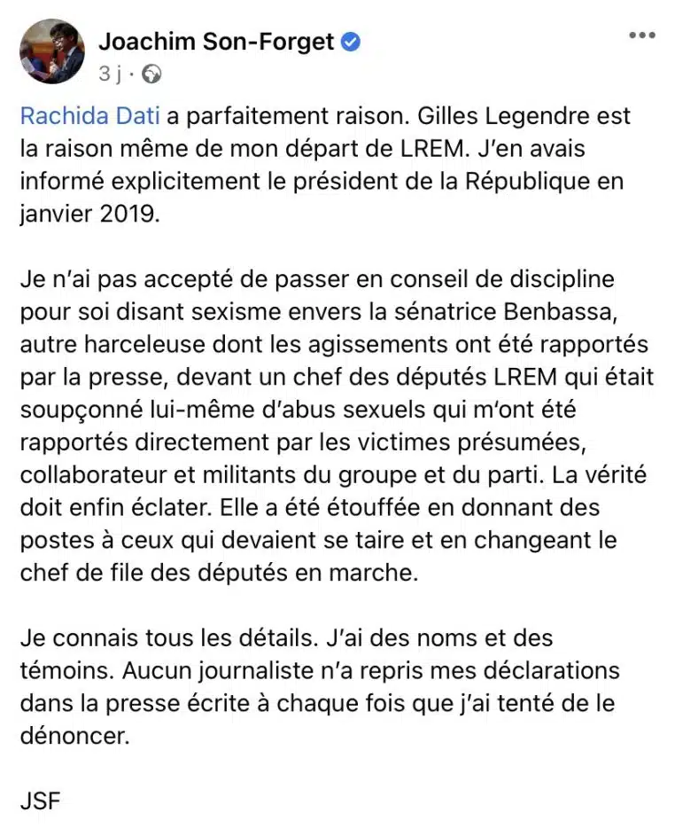 JSF Facebook déclaration