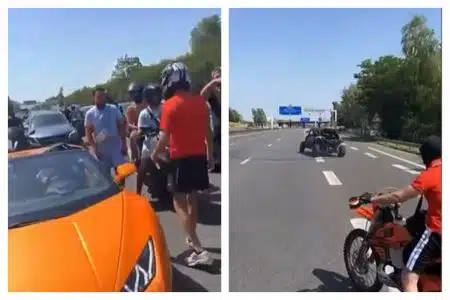 Many GT (Daltons) et Lacrim bloquent l'autoroute pour tourner un clip de rap