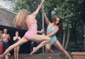 gender reveal pole dance