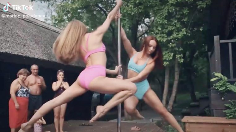 gender reveal pole dance