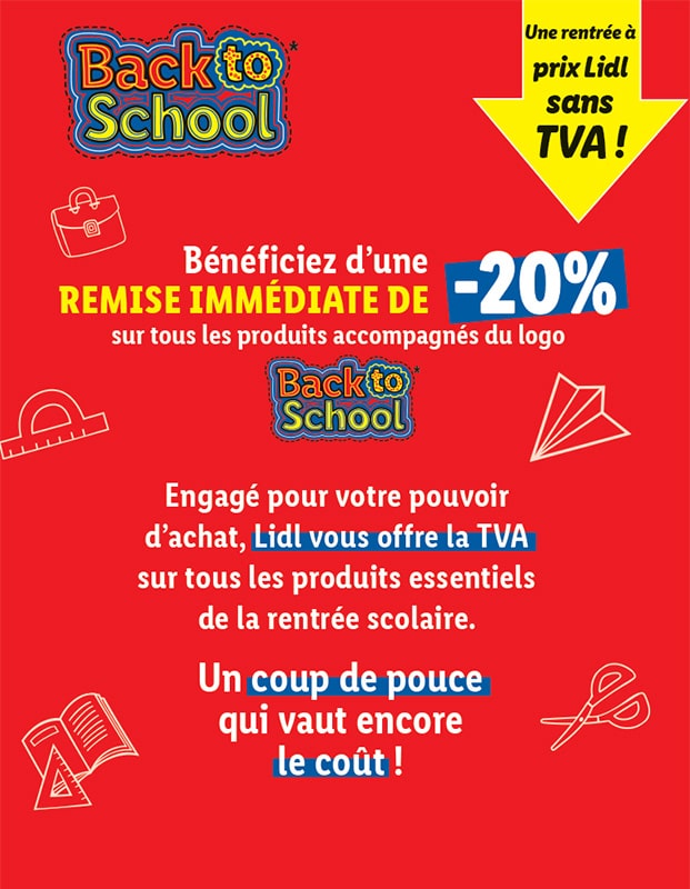 lidl fournitures scolaires prix minis