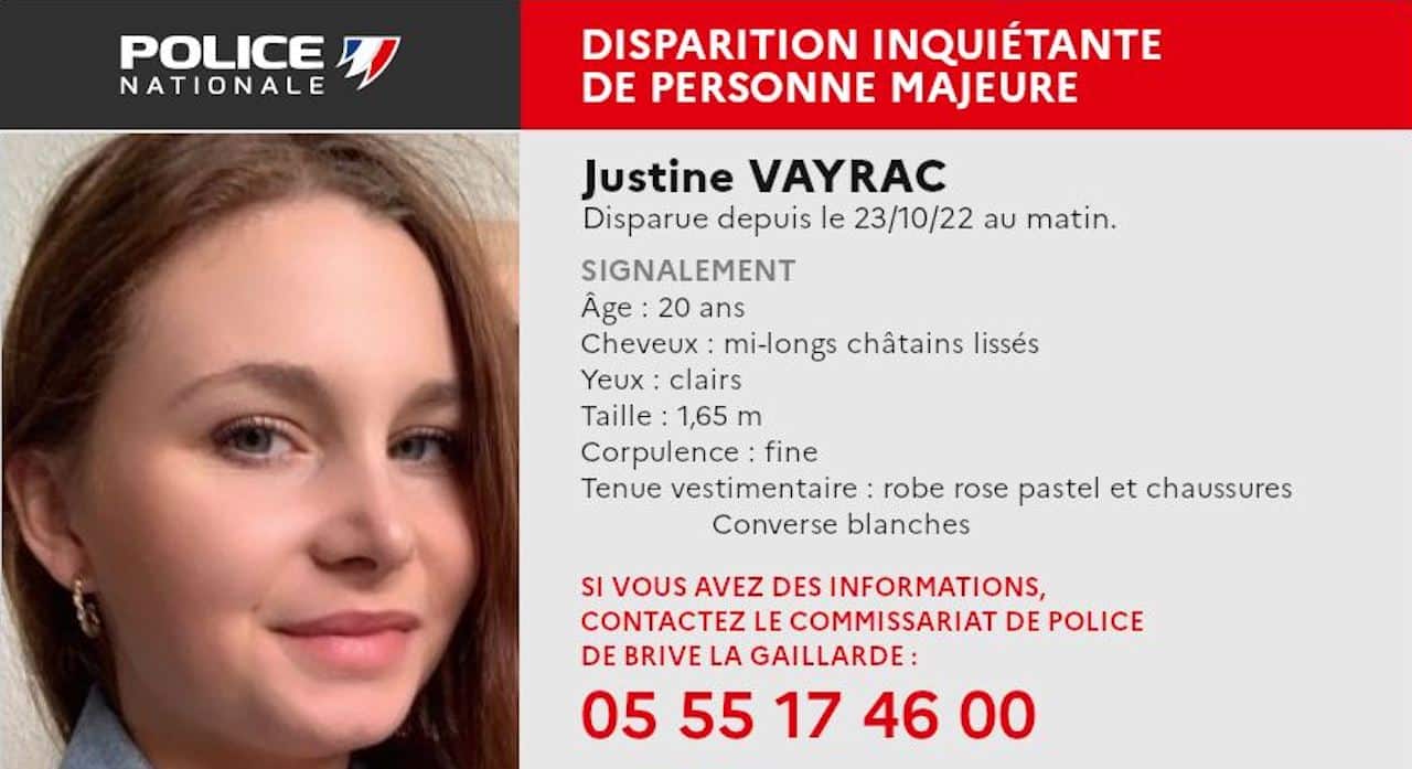 justine disparition