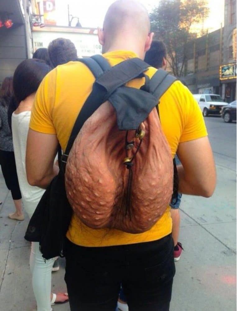sac à dos testicules moche cadeau 