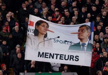 menteurs banderole gérald darmanin france uefa liverpool real madrid sport football finale ligue des champions