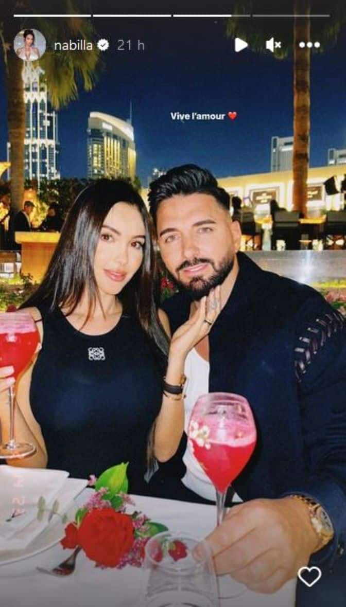 Nabilla thomas vergara amour saint-valentin 2023 dubai téléréalité