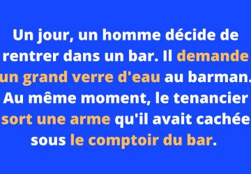Enigme : un homme dans un bar
