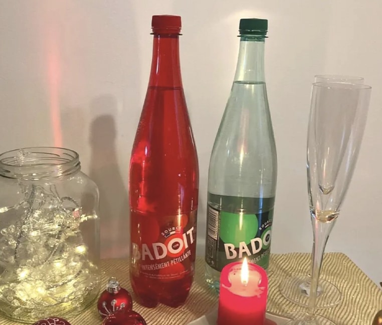 Badoit bouteilles vertes rouges recyclage Danone