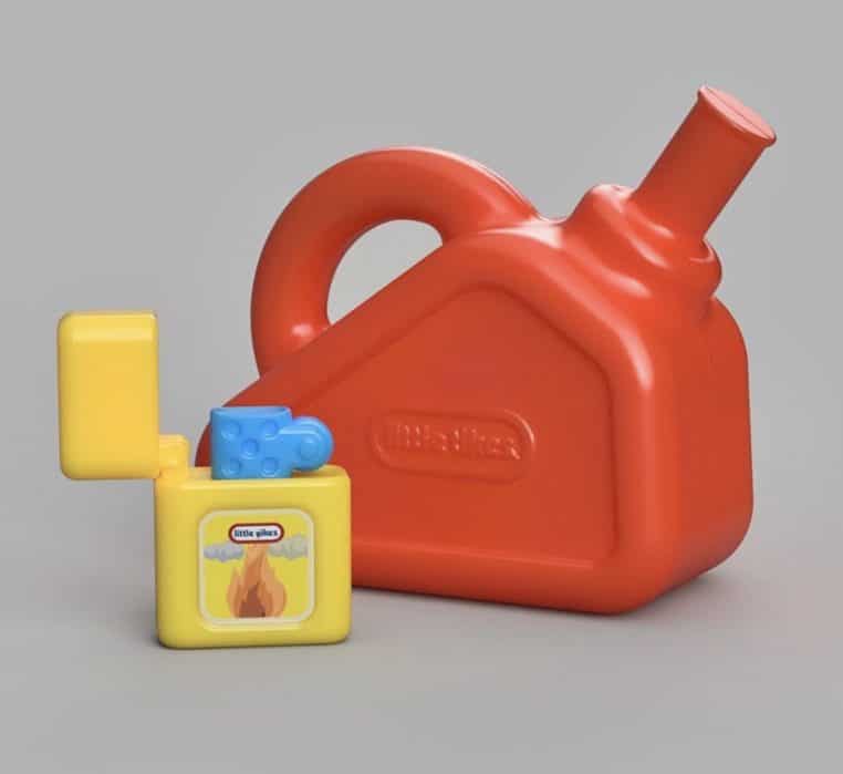 Jouets pour enfants censés représenter des thèmes de la vie d'adulte