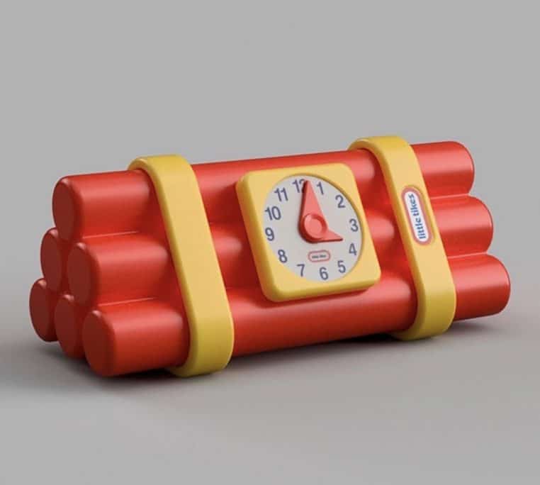 Jouets pour enfants censés représenter des thèmes de la vie d'adulte