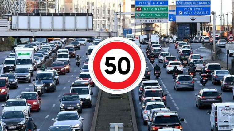 vitesse périphérique paris parisien voiture automobile transports france anne hidalgo 50 km/h