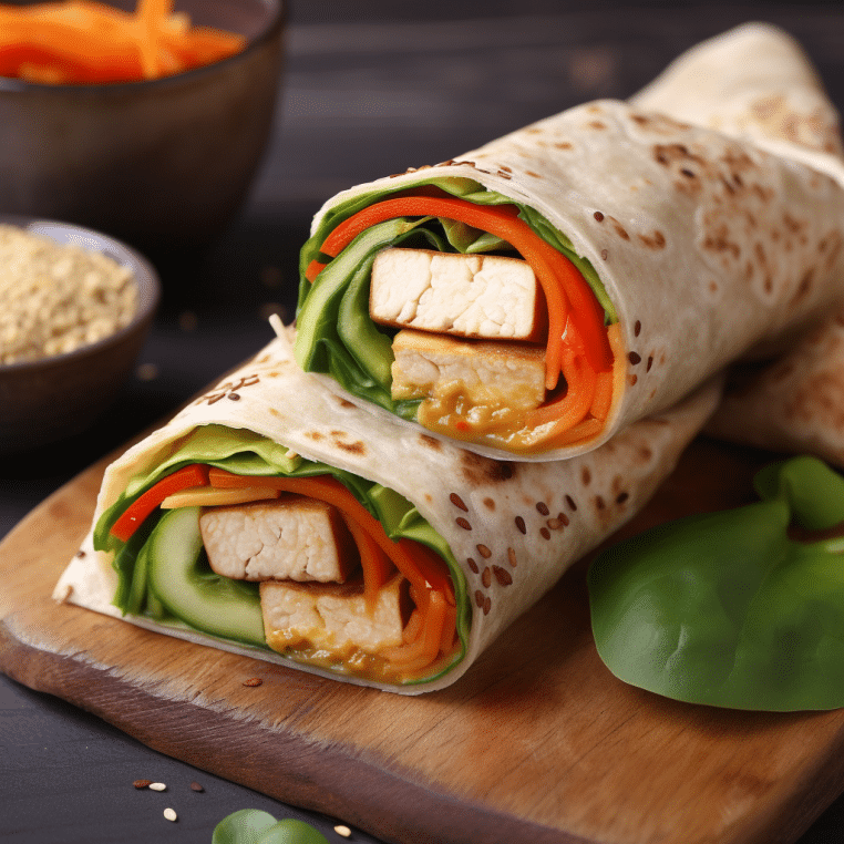 Wrap au Tofu et Légumes Sautés
