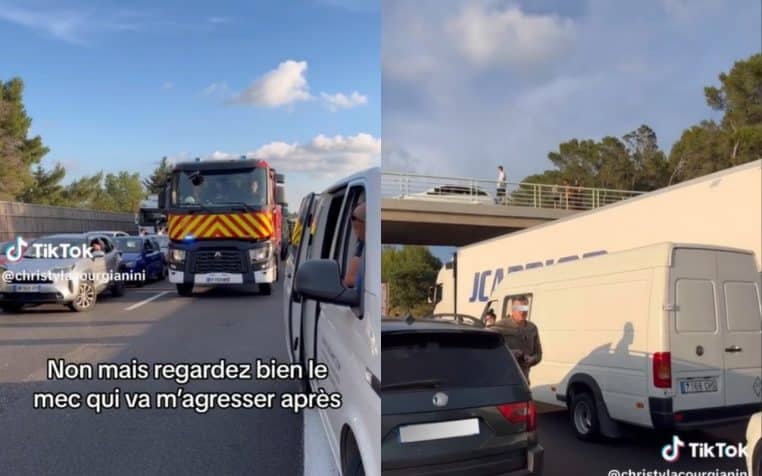 autoroute camion feu agression