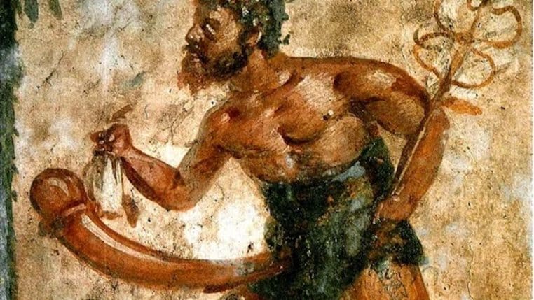 peinture romaine avec un phallus
