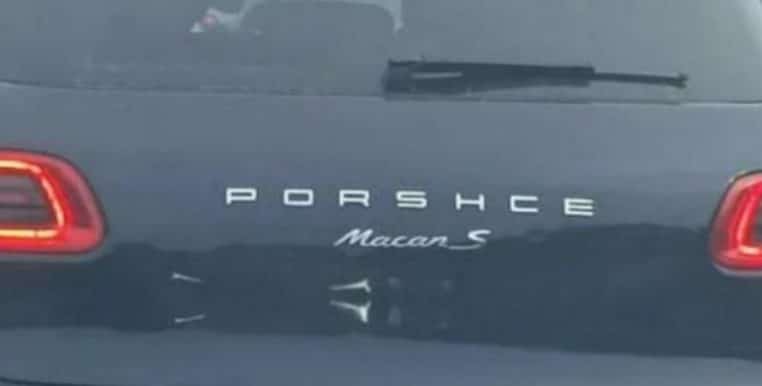 Porsche faute d'orthographe