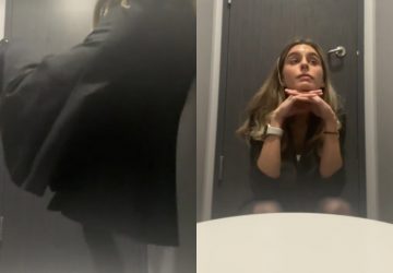 femme enfermée dans les toilettes