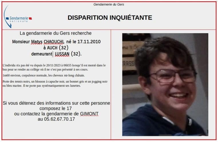 Disparition inquiétante