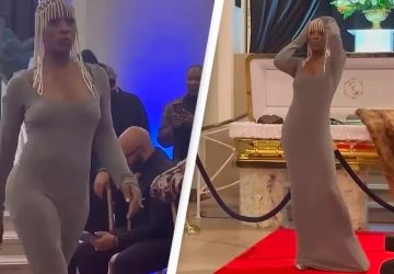 elle defile devant le cerceuil de son ami