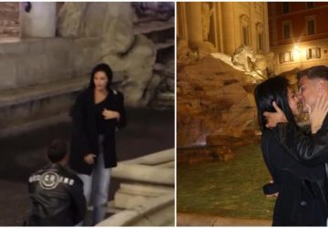 un celebre footballeur fait sa demande en mariage devant la fontaine de trevi