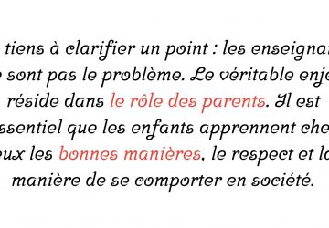 lettre prof aux parents