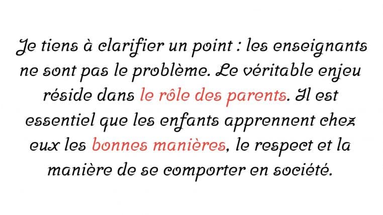 lettre prof aux parents