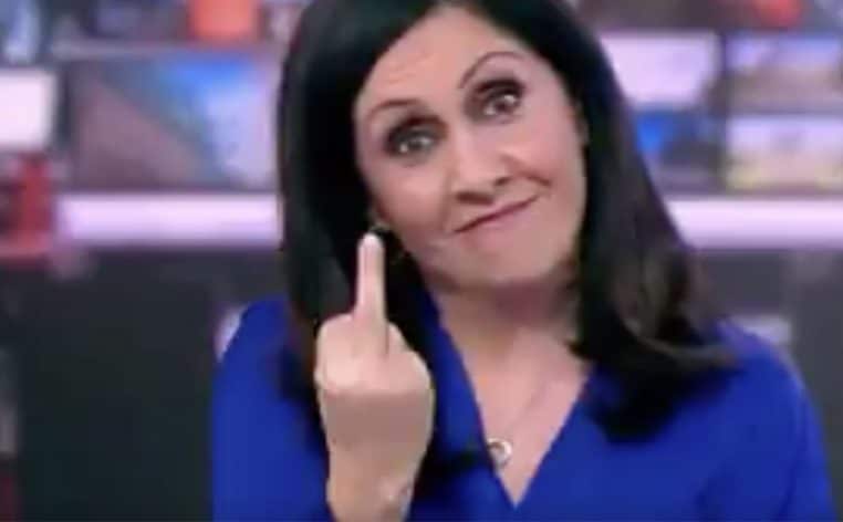 présentatrice TV BBC News doigt d'honneur actu média