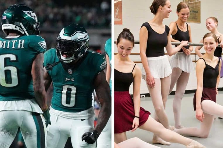 Eagles de Philadelphie Pennsylvania Ballet clash tutus
