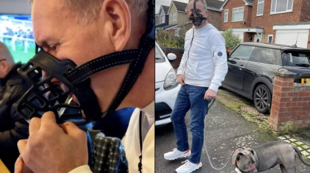 il porte une museliere comme son chien