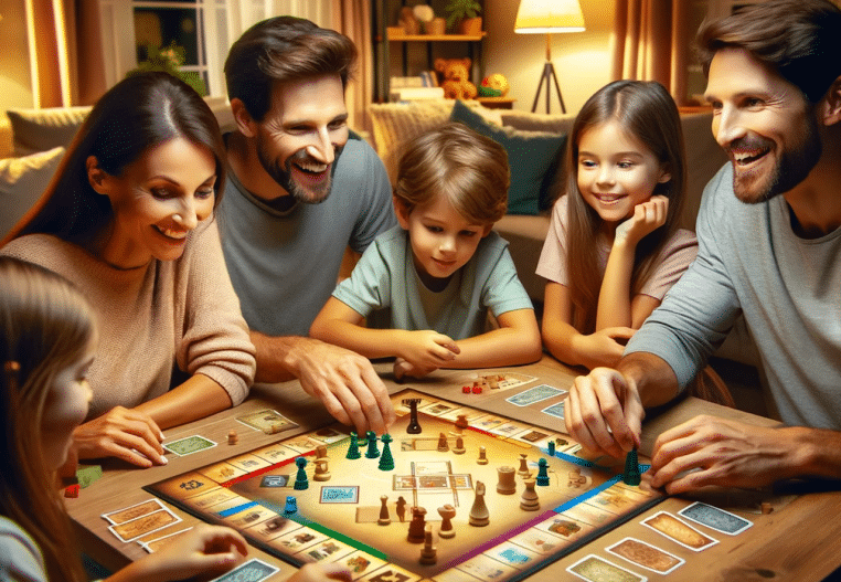 Blague du jour : Une famille joue à un jeu de société