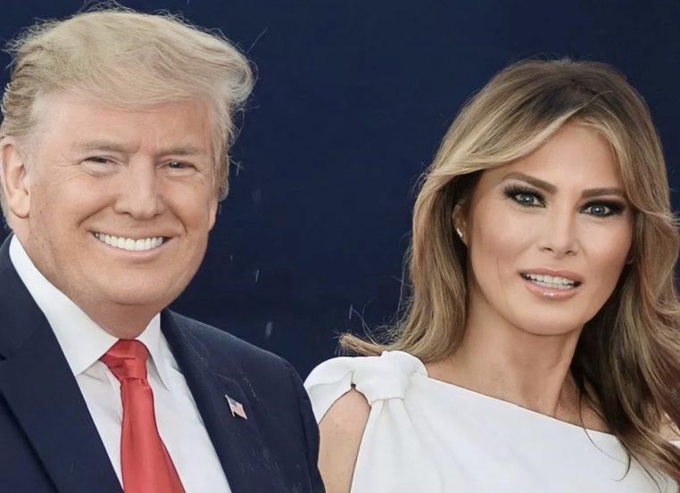 Donald Trump accompagné de sa femme Melania Trump