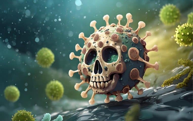 virus mortelle avec une tête de mort