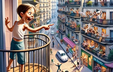 Blague du jour : Un couple dit à son fils de regarder ce qu'il voit sur le balcon