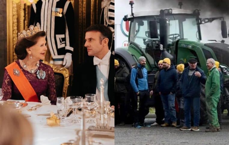Emmanuel Macron profite d'un festin pendant la crise des agriculteurs