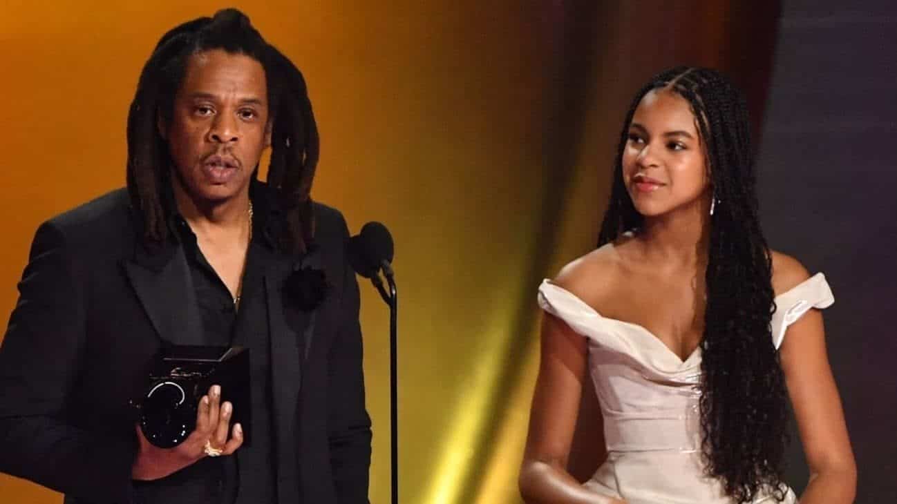 Jay-Z et sa fille Blue Ivy Carter lors de la reception du prix d'honneur à Los Angeles.