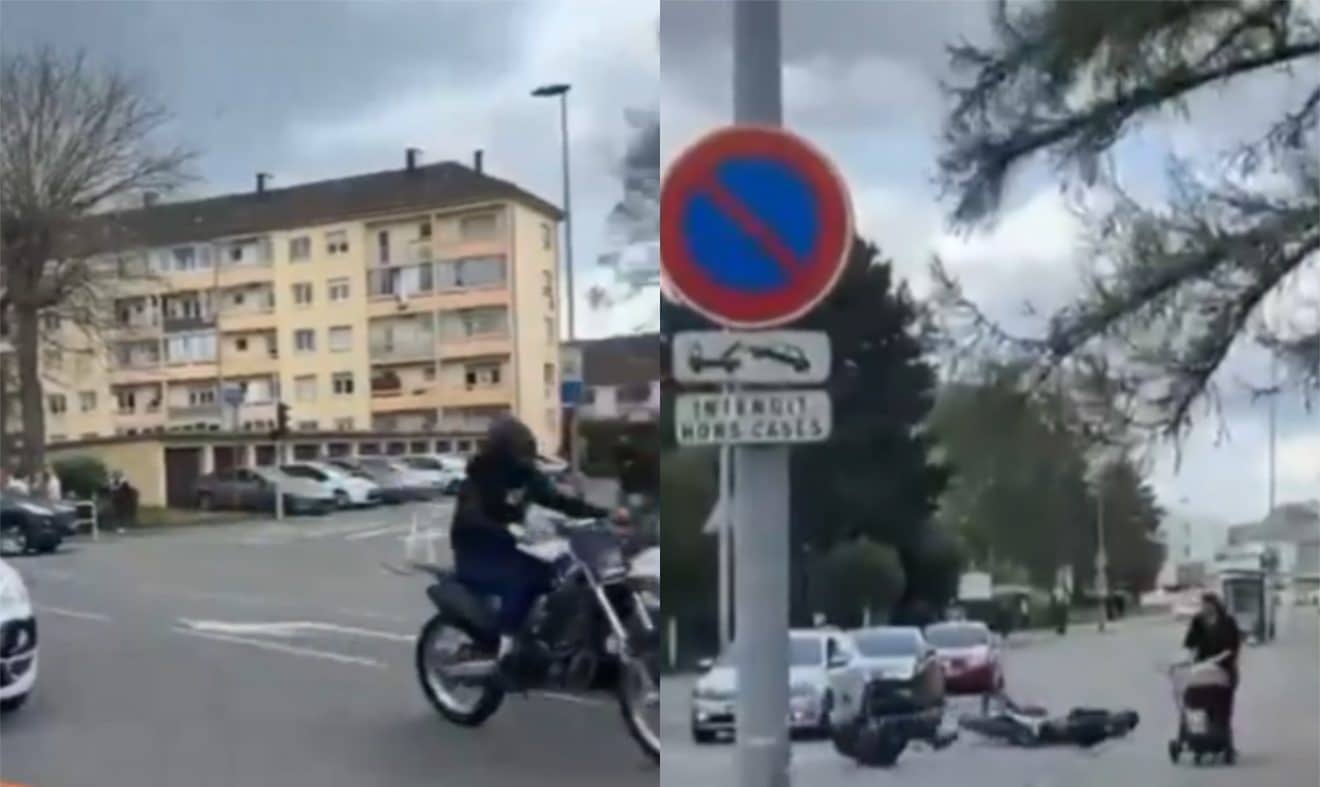Un motard percute un agent de police
