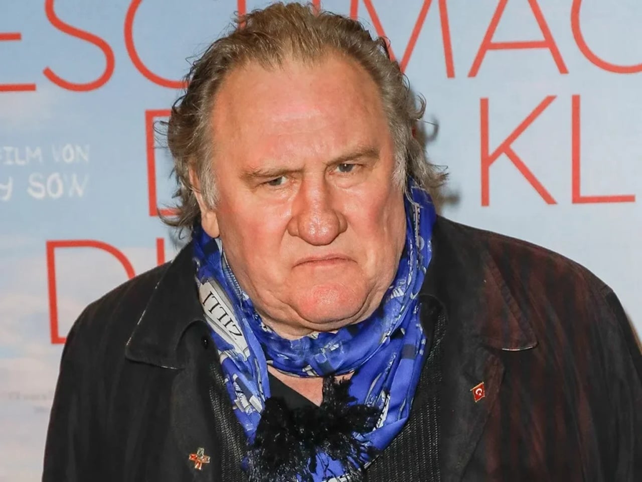 Gérard Depardieu lors d'un évènement pour la sortie d'un film.