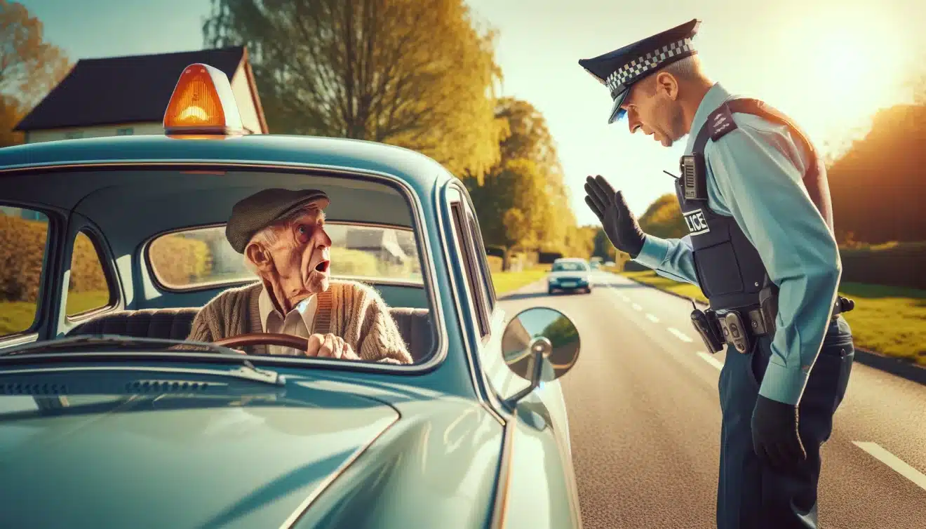Blague du jour : Un grand-père se met à rouler à 160 km/h avec sa nouvelle voiture quand il voit les gendarmes