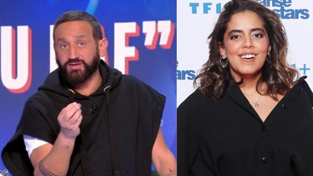 Cyril Hanouna à gauche et Inès Reg à droite