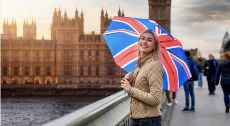Image illustration blague une touriste à Londres