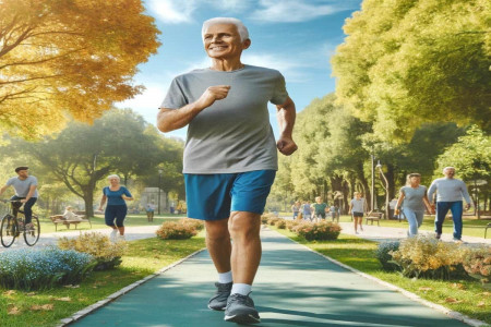 personne-agée-faisant-de-la-course et de l'exercice.