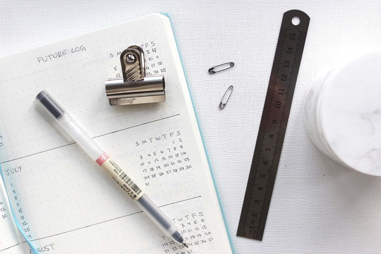 calendar, pen, paper, jour de congé, repos