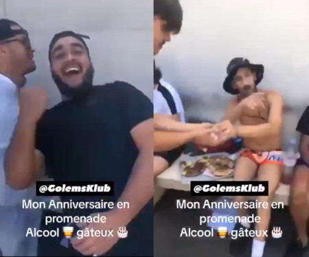 fête-anniversaire-prison avec le sourire et le beau gâteau