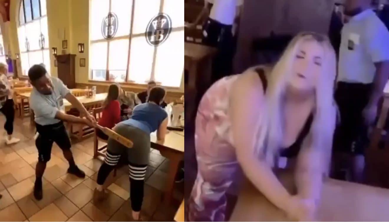 Image capture d'écran, un bar propose de mettre des fessées aux clients.