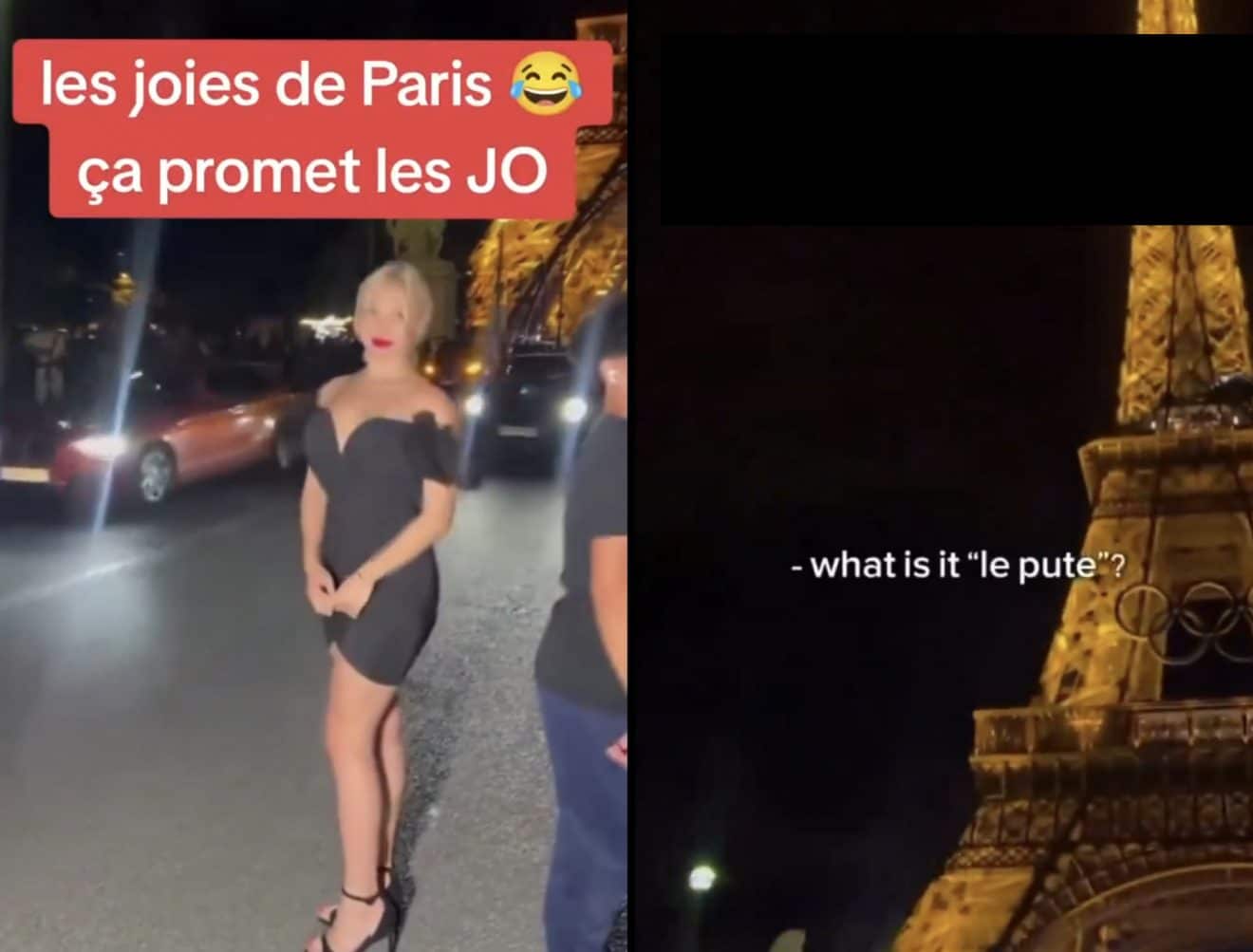 Image capture d'écran " la pute " à Paris