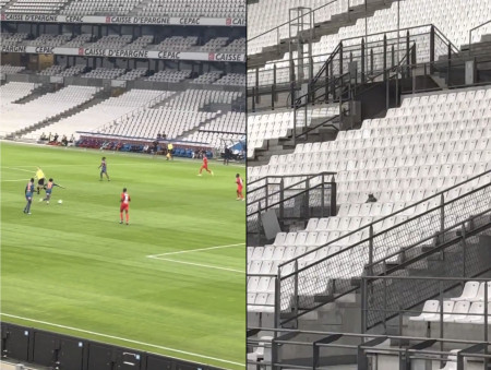 Image illustration le match Lorient contre Matignes assisté par un chat dans les gradins